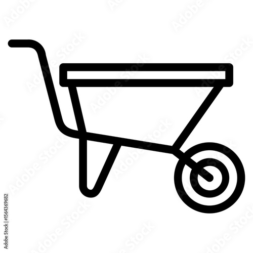 Wheelbarrow Icon, Line style icon vector illustration, Suitable for website, mobile app, print, presentation, infographic and any other project.
