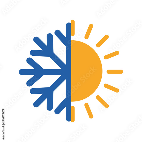 Climate control vector icon, temperature regulation, weather, heating, cooling, HVAC symbol