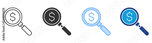 Valuation Icon Set Multiple Style Collection