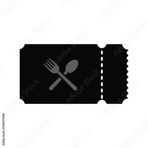 Restaurant meal ticket icon, food coupon, dining voucher, discount, culinary experience symbol