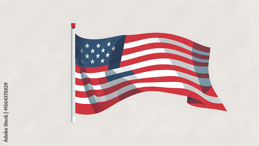 Fototapeta premium american flag waving in wind