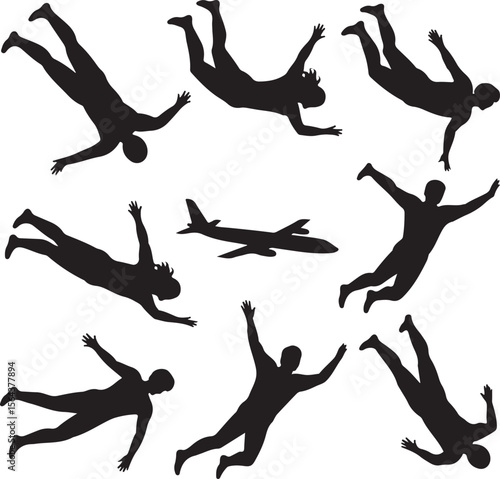Skydiver in Freefall Silhouette

Parachuting Adventure Vector Design

Extreme Skydiving Action Illustration

High Altitude Parachute Jump Silhouette

Adrenaline Rush Skydiver Art
