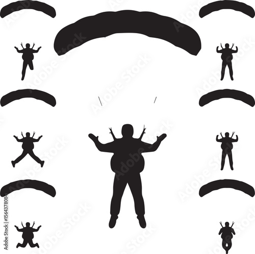 Skydiver in Freefall Silhouette

Parachuting Adventure Vector Design

Extreme Skydiving Action Illustration

High Altitude Parachute Jump Silhouette

Adrenaline Rush Skydiver Art
