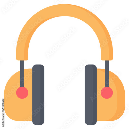 Headphones Icon, Flat style icon vector illustration, Suitable for website, mobile app, print, presentation, infographic and any other project.