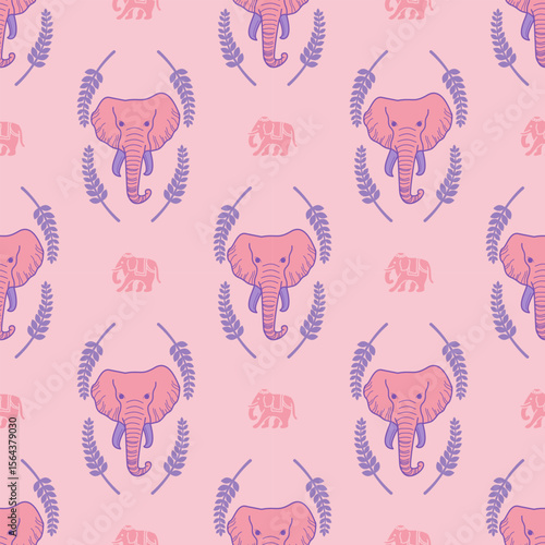 popular elephant pattern in asian style this elephant graphic is fashionable in thailand india and south east asia and this elephant and baby elephant can be for textile industry and any package 