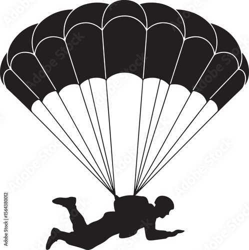 Skydiver in Freefall Silhouette

Parachuting Adventure Vector Design

Extreme Skydiving Action Illustration

High Altitude Parachute Jump Silhouette

Adrenaline Rush Skydiver Art