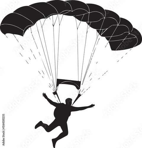 Skydiver in Freefall Silhouette

Parachuting Adventure Vector Design

Extreme Skydiving Action Illustration

High Altitude Parachute Jump Silhouette

Adrenaline Rush Skydiver Art