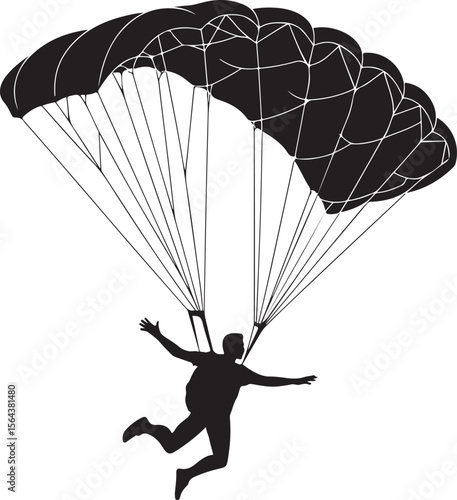 Skydiver in Freefall Silhouette

Parachuting Adventure Vector Design

Extreme Skydiving Action Illustration

High Altitude Parachute Jump Silhouette

Adrenaline Rush Skydiver Art