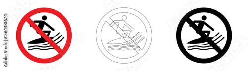 No surf craft sign in vector format