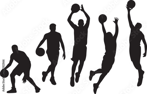 Slam Dunk Basketball Player Silhouette

Dribbling on the Court Vector Design

Basketball Shooter in Action Silhouette

Fast Break Play Silhouette Illustration

Street Basketball Game Scene Vector