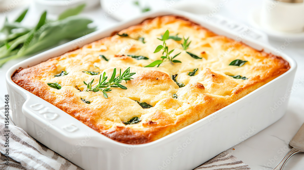 A delicious, creamy vegetable casserole garnished with fresh herbs, perfect for a cozy meal or family gathering. A delicious, creamy vegetable casserole garnished with fresh herbs, perfect for a cozy meal or family gathering.
