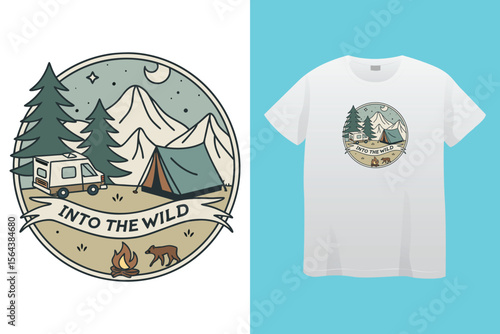 Amazing camping the campers club, vector typography men's black t-shirt design