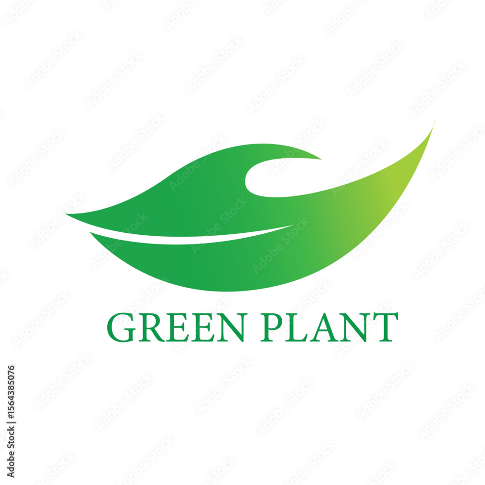 Obraz premium green leaf logo template vector art