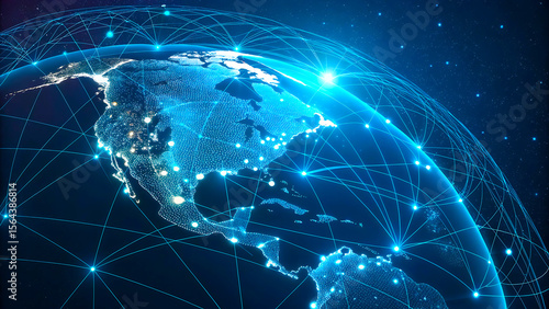 blue globe on blue background