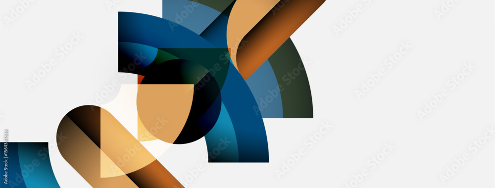 Abstract shapes overlap, creating dynamic composition. Colors blendblues, browns, beigeagainst white background. Modern design. Abstract shapes overlap, creating dynamic composition. Colors blendblues, browns, beigeagainst white background. Modern design.