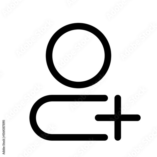 add user icon with line style, perfect for user interface projects