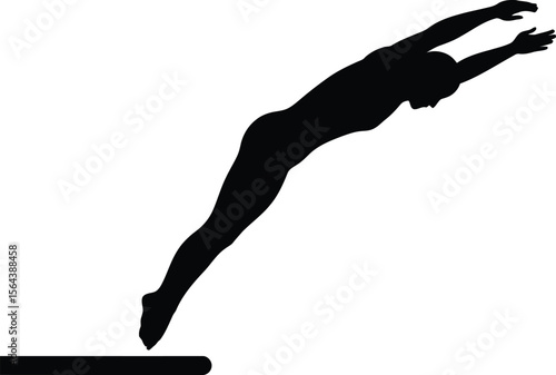 Dynamic Swimmer Diving Silhouette: Perfect for Sports, Aquatic, and Athletic Themes