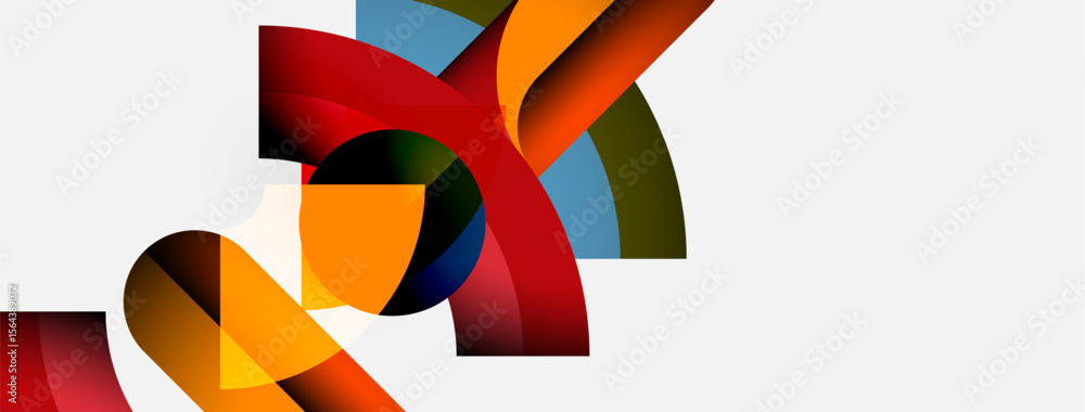 Abstract shapes overlap, creating vibrant color gradients. Composition features curves, angles, dynamic energy, modern aesthetic. Abstract shapes overlap, creating vibrant color gradients. Composition features curves, angles, dynamic energy, modern aesthetic.