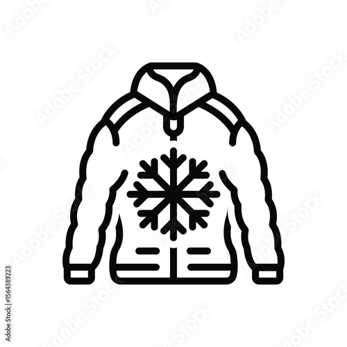 Black line icon for winter