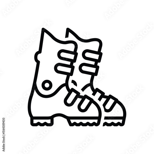 Black line icon for boots