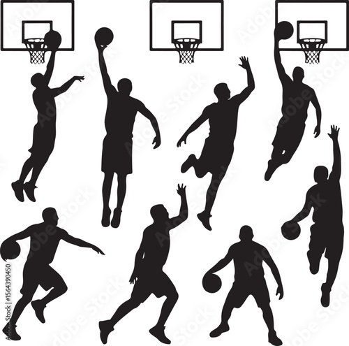 Slam Dunk Basketball Player Silhouette

Dribbling on the Court Vector Design

Basketball Shooter in Action Silhouette

Fast Break Play Silhouette Illustration

Street Basketball Game Scene Vector