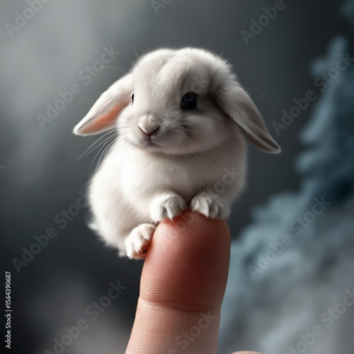 A little life on top of a finger손가락 위에 올라가 있는 작은 생명Generative AI