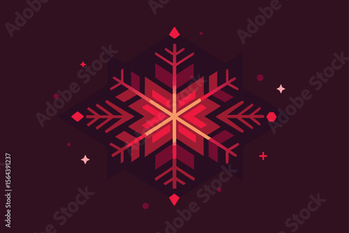 red christmas snowflake