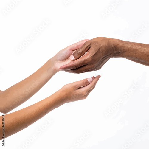 two hands holding each other