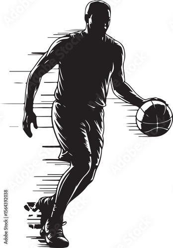Slam Dunk Basketball Player Silhouette

Dribbling on the Court Vector Design

Basketball Shooter in Action Silhouette

Fast Break Play Silhouette Illustration

Street Basketball Game Scene Vector