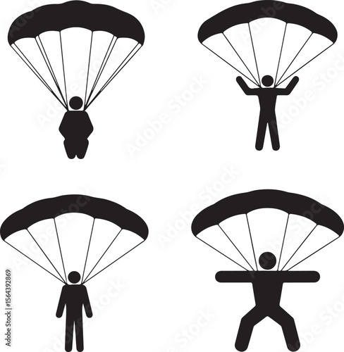 Skydiver in Freefall Silhouette

Parachuting Adventure Vector Design

Extreme Skydiving Action Illustration

High Altitude Parachute Jump Silhouette

Adrenaline Rush Skydiver Art