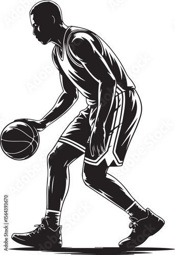 Slam Dunk Basketball Player Silhouette

Dribbling on the Court Vector Design

Basketball Shooter in Action Silhouette

Fast Break Play Silhouette Illustration

Street Basketball Game Scene Vector
