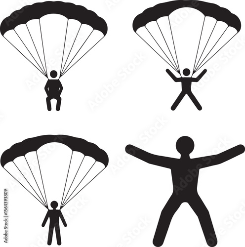 Skydiver in Freefall Silhouette

Parachuting Adventure Vector Design

Extreme Skydiving Action Illustration

High Altitude Parachute Jump Silhouette

Adrenaline Rush Skydiver Art