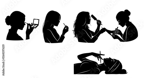 Silhouette Collection Women's Beauty and Makeup Artistic Illustrations