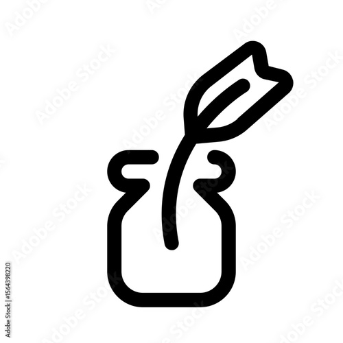 feather ink icon with line style, perfect for user interface projects