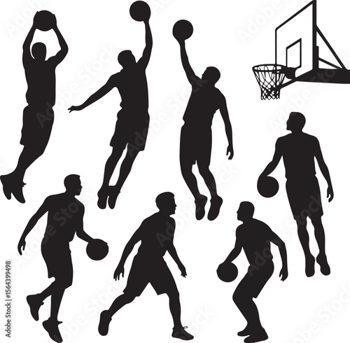 Slam Dunk Basketball Player Silhouette

Dribbling on the Court Vector Design

Basketball Shooter in Action Silhouette

Fast Break Play Silhouette Illustration

Street Basketball Game Scene Vector