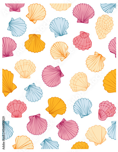 seamless pattern with shells