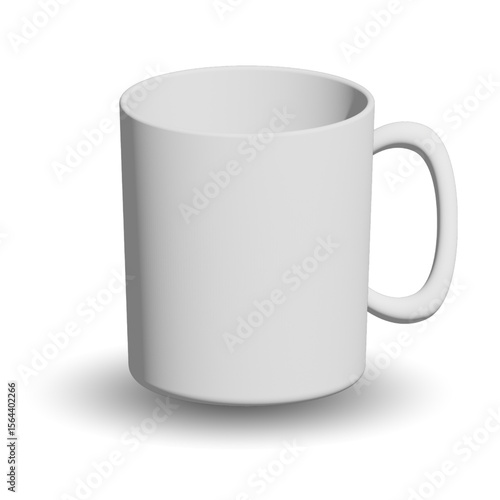 white cup isolated on white  template and vector illustration.