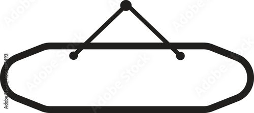 Geometric Hanging Signboard Vector Illustration – Blank Hexagonal Label Frame for Shop Signs, Nameplates, Business Notices, Door Tags, and DIY Printable Templates in Minimal Style