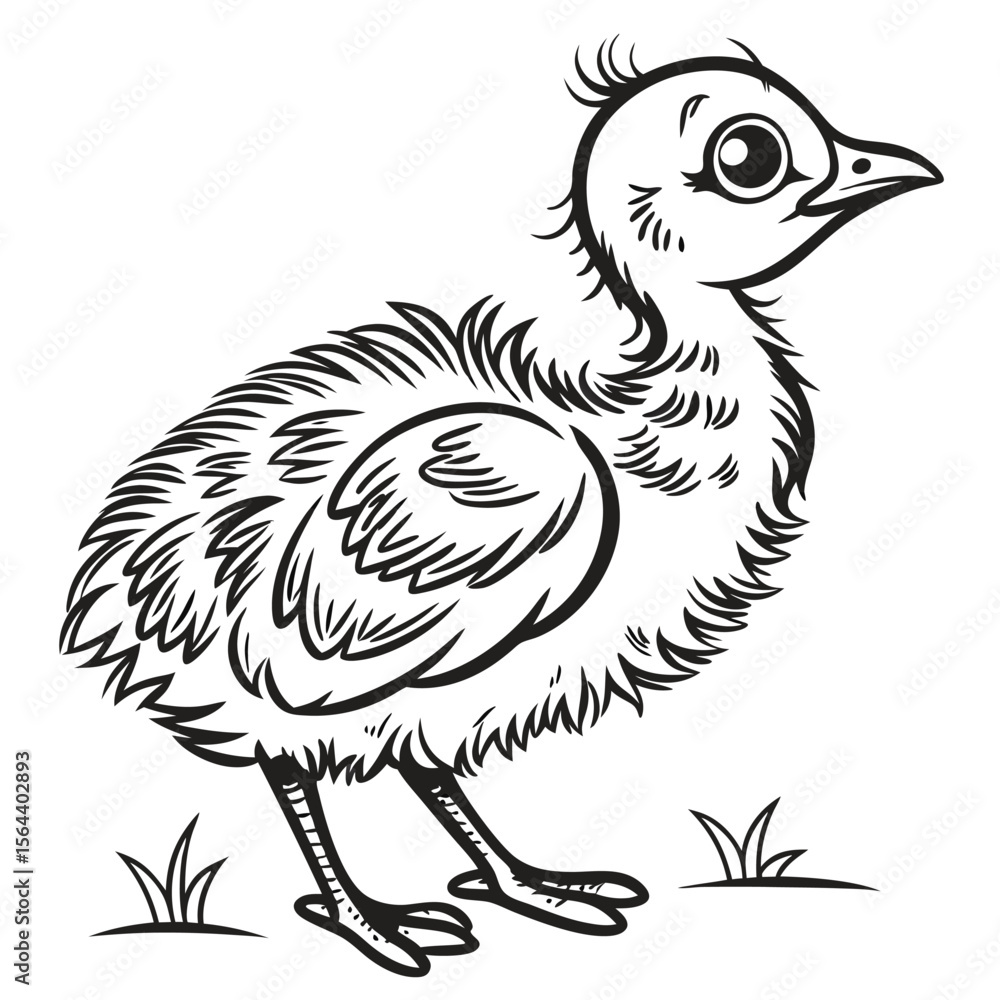 Fototapeta premium hand drawn vector illustration of a bird