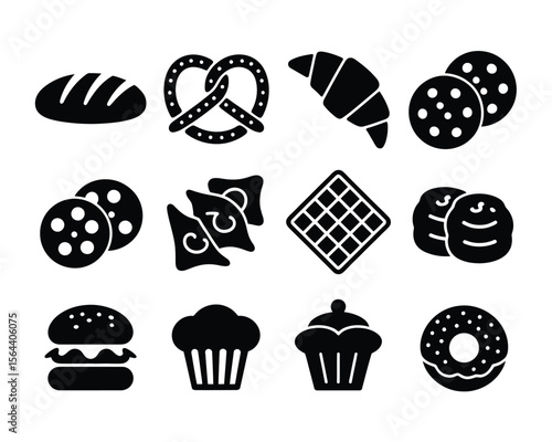 Essential Culinary Icons: Minimal Black Vector Pack