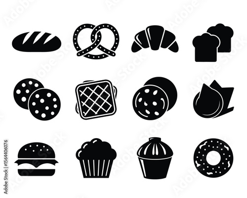 Minimalist Food & Drink Silhouette Icon Set