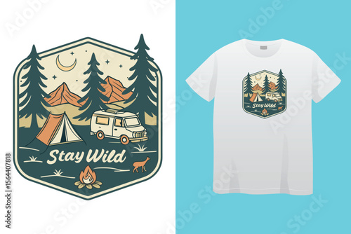 Camping lover t shirt design vector