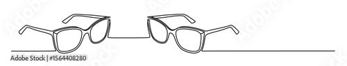continuous line art of two glasses. vector illustration of glasses with no break line