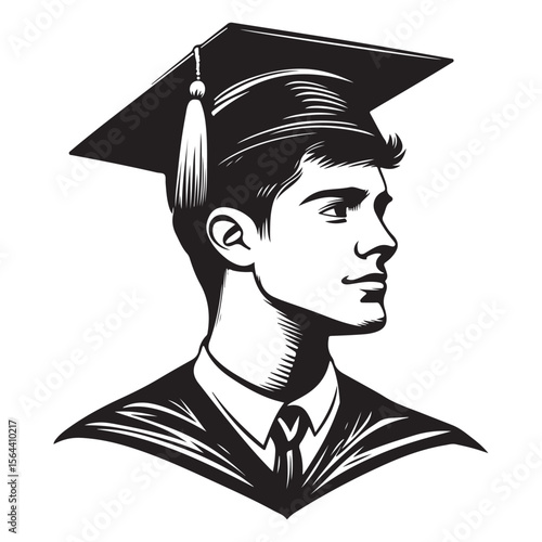 graduation silhouette portrait