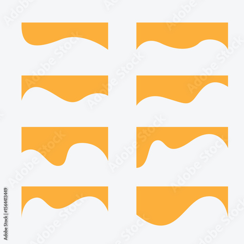 Collection of dividers shape templates. Curve Lines, Wave Collection of Abstract Design Element. Modern separator header for website and app.