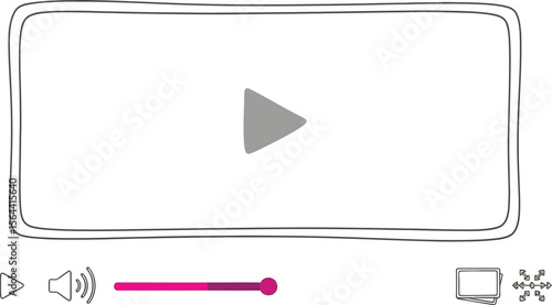 Illustration of a video player interface with play and volume controls