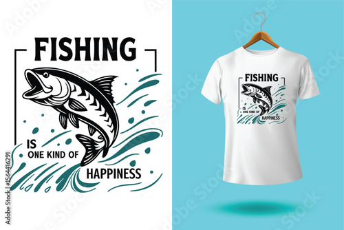 T-shirt design of a freshwater fish vector t shirt design of bass fishing