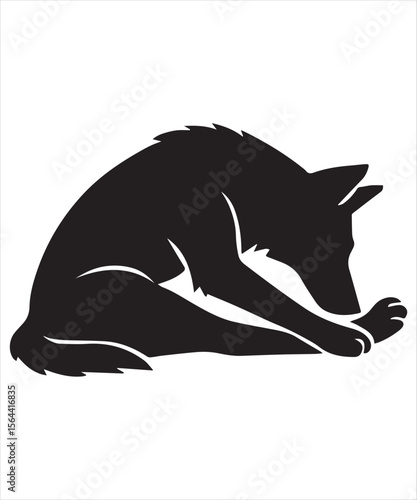 silhouette of a German Shepherd dog stretching its legs Funny Yoga