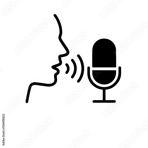 Outline icon of voice control – smart home speech interaction system