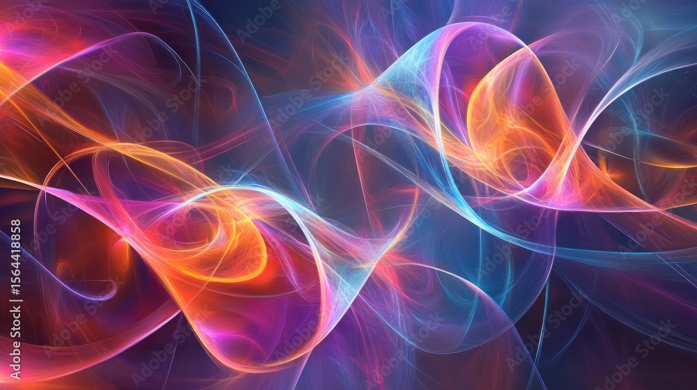 Obraz premium Abstract Fractal Art with Vibrant Neon Colors and Dynamic Swirls